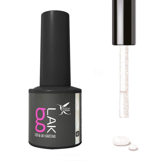 Kolibri gLAK #02 weiß glitzer halbdeckend - 7ml